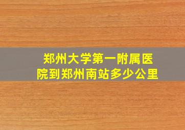 郑州大学第一附属医院到郑州南站多少公里