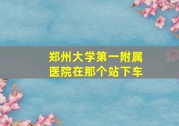 郑州大学第一附属医院在那个站下车