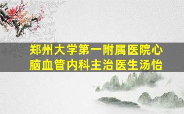 郑州大学第一附属医院心脑血管内科主治医生汤怡