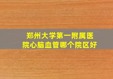 郑州大学第一附属医院心脑血管哪个院区好