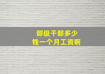 部级干部多少钱一个月工资啊