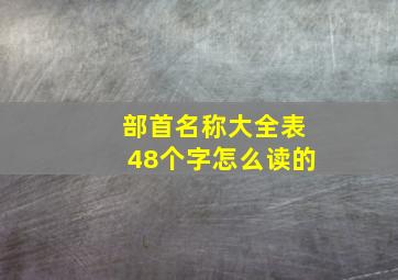 部首名称大全表48个字怎么读的