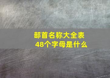 部首名称大全表48个字母是什么