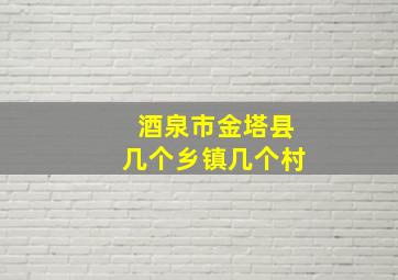 酒泉市金塔县几个乡镇几个村