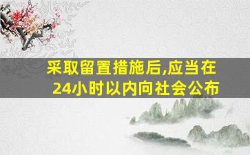 采取留置措施后,应当在24小时以内向社会公布