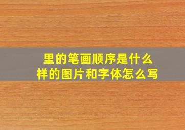 里的笔画顺序是什么样的图片和字体怎么写