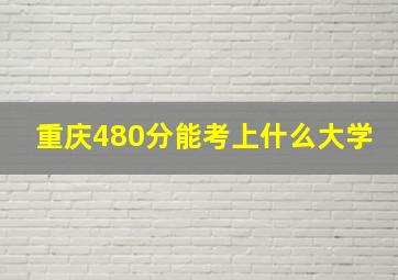 重庆480分能考上什么大学