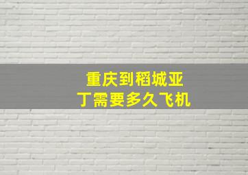 重庆到稻城亚丁需要多久飞机