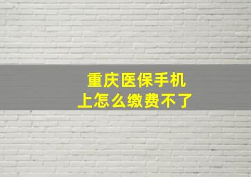 重庆医保手机上怎么缴费不了