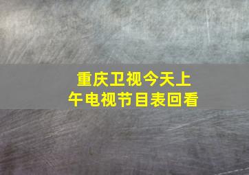 重庆卫视今天上午电视节目表回看