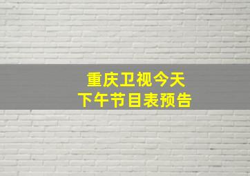 重庆卫视今天下午节目表预告