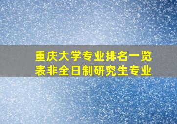 重庆大学专业排名一览表非全日制研究生专业