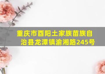 重庆市酉阳土家族苗族自治县龙潭镇渝湘路245号