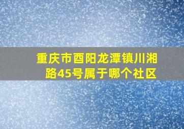 重庆市酉阳龙潭镇川湘路45号属于哪个社区