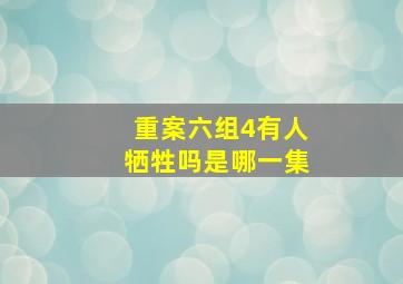 重案六组4有人牺牲吗是哪一集