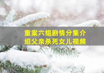 重案六组剧情分集介绍父亲杀死女儿视频