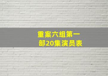 重案六组第一部20集演员表