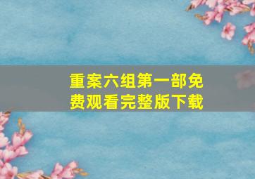 重案六组第一部免费观看完整版下载