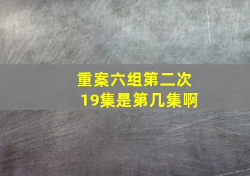 重案六组第二次19集是第几集啊