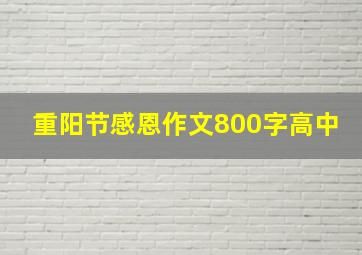 重阳节感恩作文800字高中