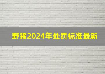 野猪2024年处罚标准最新