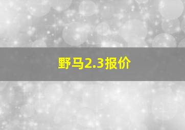 野马2.3报价