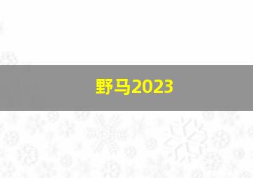 野马2023