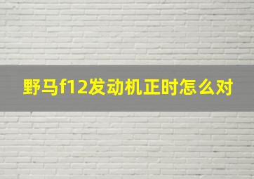 野马f12发动机正时怎么对