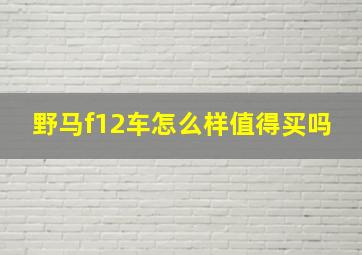 野马f12车怎么样值得买吗