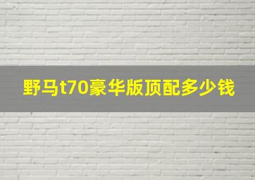 野马t70豪华版顶配多少钱