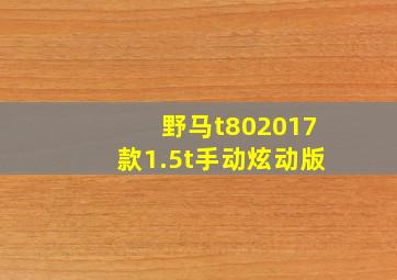 野马t802017款1.5t手动炫动版