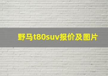 野马t80suv报价及图片