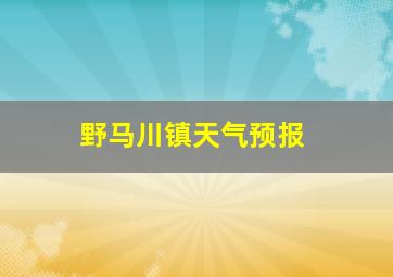 野马川镇天气预报