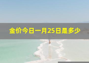 金价今日一月25日是多少