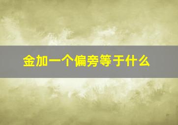 金加一个偏旁等于什么