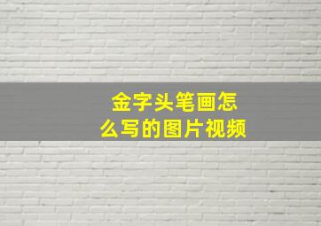 金字头笔画怎么写的图片视频