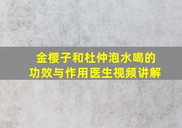 金樱子和杜仲泡水喝的功效与作用医生视频讲解