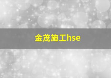 金茂施工hse