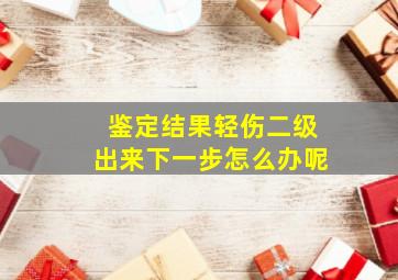 鉴定结果轻伤二级出来下一步怎么办呢