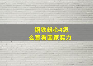 钢铁雄心4怎么查看国家实力