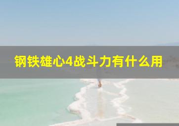 钢铁雄心4战斗力有什么用