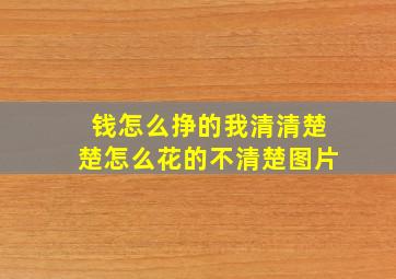 钱怎么挣的我清清楚楚怎么花的不清楚图片