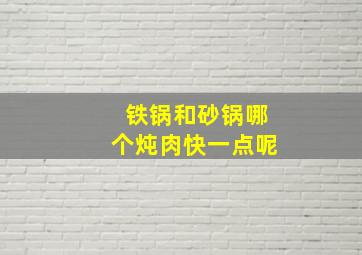 铁锅和砂锅哪个炖肉快一点呢