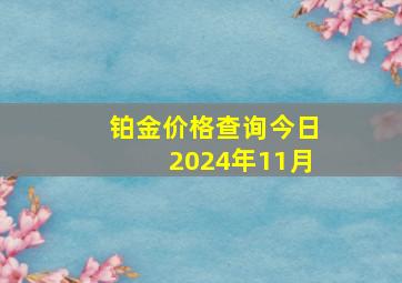 铂金价格查询今日2024年11月