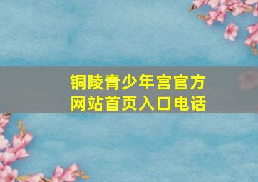 铜陵青少年宫官方网站首页入口电话