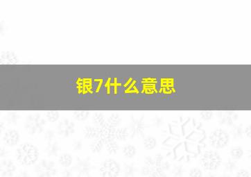 银7什么意思