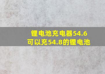 锂电池充电器54.6可以充54.8的锂电池