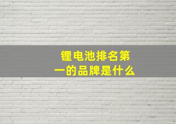 锂电池排名第一的品牌是什么