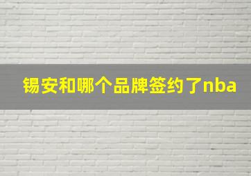 锡安和哪个品牌签约了nba