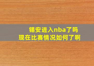 锡安进入nba了吗现在比赛情况如何了啊